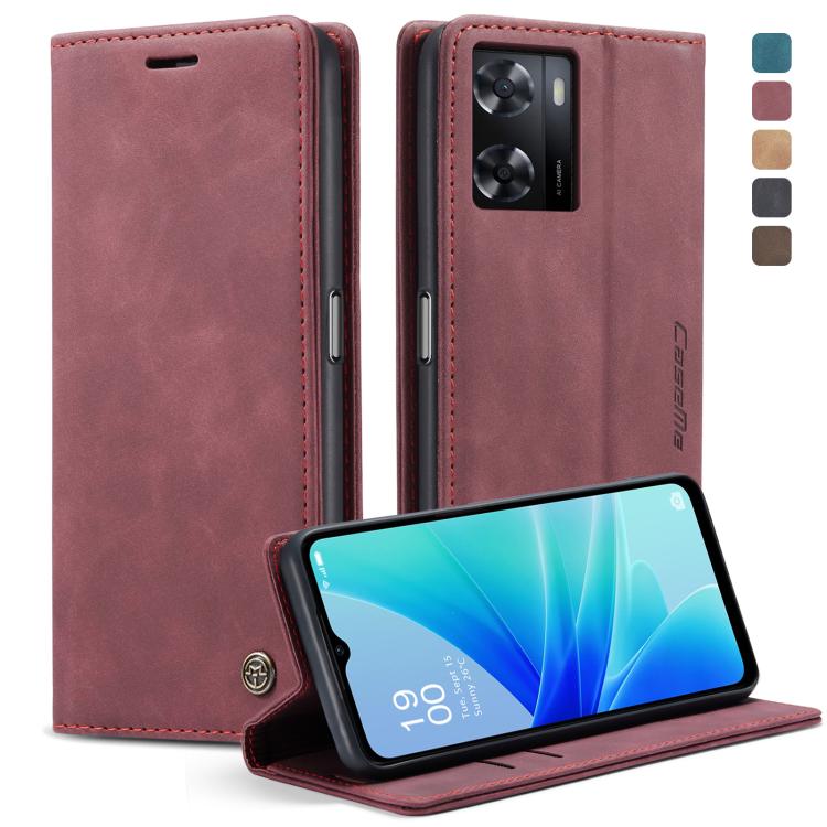 CaseMe 013 Custodia multifunzionale in pelle a conchiglia orizzontale, For OPPO Reno8 T 4G, For OPPO A57 4G Global/A57S 4G Global/A77 4G Global