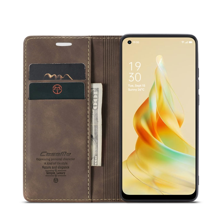 CaseMe 013 Custodia multifunzionale in pelle a conchiglia orizzontale, For OPPO Reno8 T 4G, For OPPO A57 4G Global/A57S 4G Global/A77 4G Global