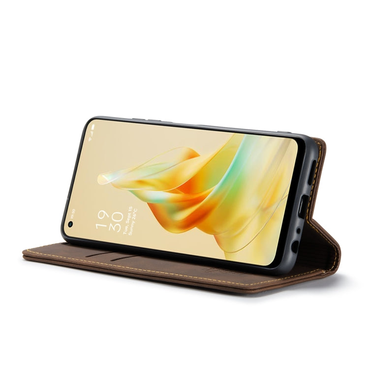 CaseMe 013 Custodia multifunzionale in pelle a conchiglia orizzontale, For OPPO Reno8 T 4G, For OPPO A57 4G Global/A57S 4G Global/A77 4G Global