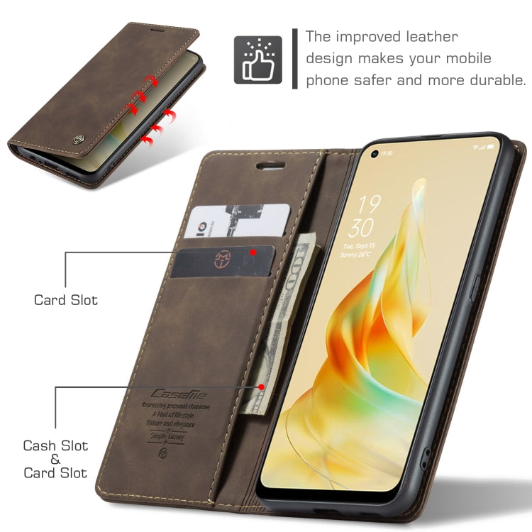 CaseMe 013 Custodia multifunzionale in pelle a conchiglia orizzontale, For OPPO Reno8 T 4G, For OPPO A57 4G Global/A57S 4G Global/A77 4G Global