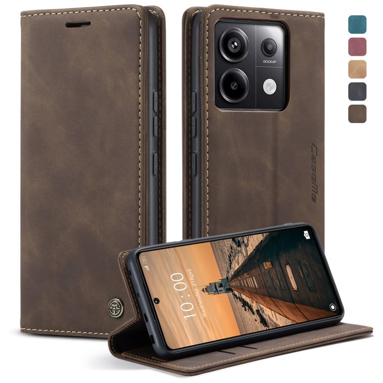 CaseMe 013 Custodia multifunzionale in pelle a conchiglia orizzontale, For Xiaomi Redmi Note 13 Pro 5G, For Xiaomi Redmi 12 4G / 12 5G／Note 12R, For Xiaomi 13T/13T Pro, For Xiaomi Poco F5 5G/Redmi Note 12 Turbo 5G