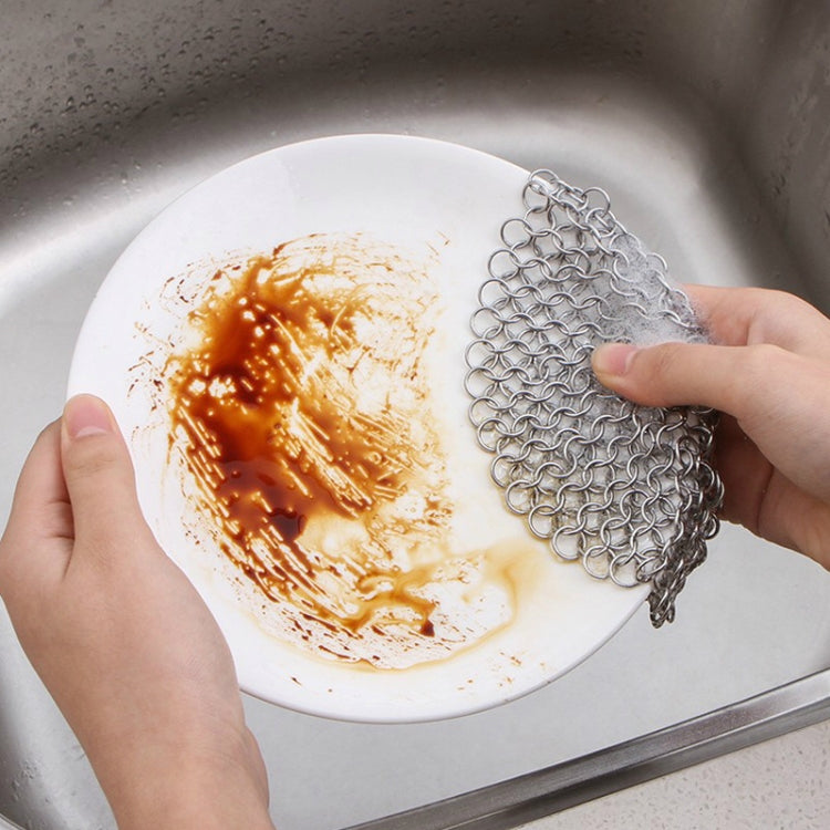 Pulitore per pentole in ferro tondo in acciaio inossidabile Scrubber per la pulizia della cucina Pentole per la casa, 4 x 4 inch, 5 x 5 inch, 6 x 6 inch, 7 x 7 inch, 8 x 8 inch