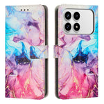 Custodia portafoglio in pelle con motivo marmo per Redmi 15 5G