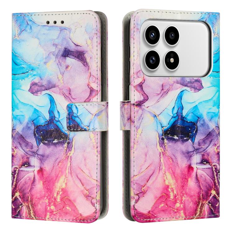 Custodia portafoglio in pelle con motivo marmo per Redmi 15 5G
