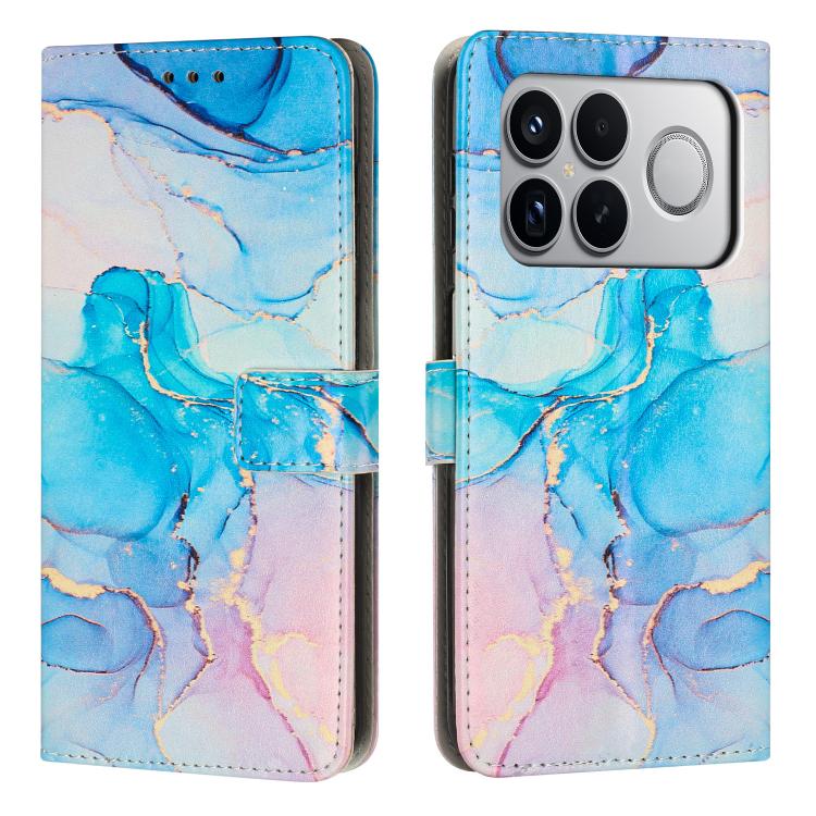 Custodia portafoglio in pelle con motivo marmo per Xiaomi
