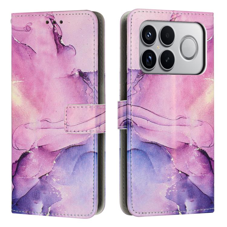 Custodia portafoglio in pelle con motivo marmo per Xiaomi