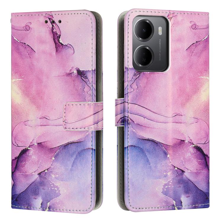 Custodia portafoglio in pelle effetto marmo per smartphone