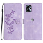 Custodia per telefono in pelle con motivo a farfalla in rilievo, For Motorola Moto G13, For Motorola Moto E13, For Motorola Moto G73, For Motorola Moto E22
