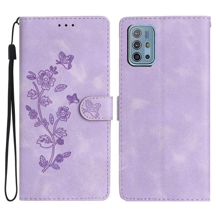Custodia per telefono in pelle con motivo a farfalla in rilievo, For Motorola Moto G10 / G20 / G30, For Motorola Moto G50, For Motorola Moto G9 / G9 Play / E7 Plus, For Motorola Moto E 2020