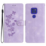 Custodia per telefono in pelle con motivo a farfalla in rilievo, For Motorola Moto G10 / G20 / G30, For Motorola Moto G50, For Motorola Moto G9 / G9 Play / E7 Plus, For Motorola Moto E 2020