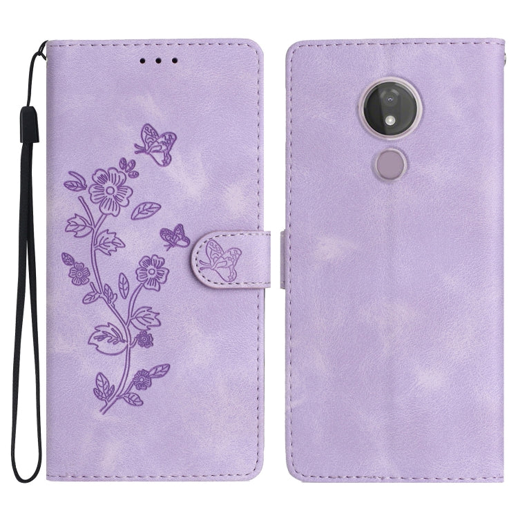 Custodia per telefono in pelle con motivo a farfalla in rilievo, For Motorola Moto P40 Power, For Motorola Moto G7 Power