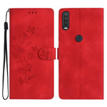 Custodia per telefono in pelle con motivo a farfalla in rilievo, For Motorola Edge+ 2020, For Motorola Moto E6 Play, For Motorola Moto G8 Play, For Motorola One Action