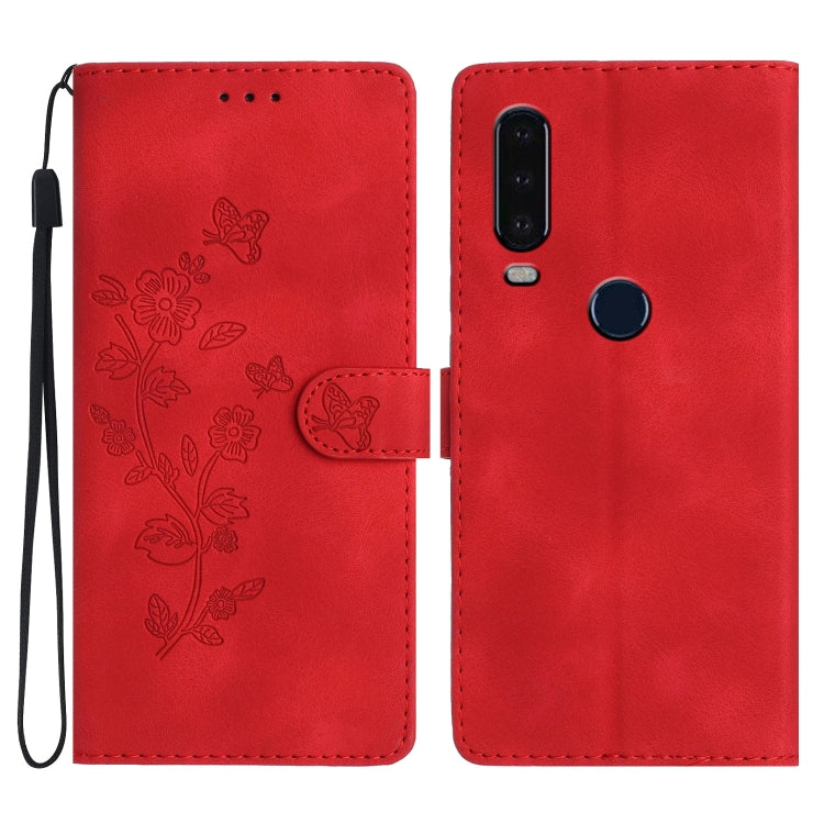 Custodia per telefono in pelle con motivo a farfalla in rilievo, For Motorola Moto P40 Power, For Motorola Moto G7 Power
