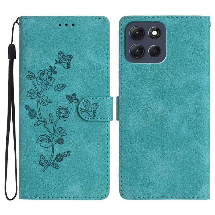 Custodia in pelle con motivo farfalla per Motorola Moto G57 5G