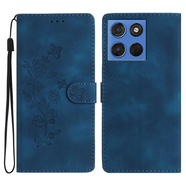 Custodia in pelle con motivo farfalla per Motorola Moto G57 5G