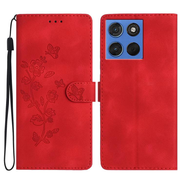 Custodia in pelle con motivo farfalla per Motorola Moto G57 5G
