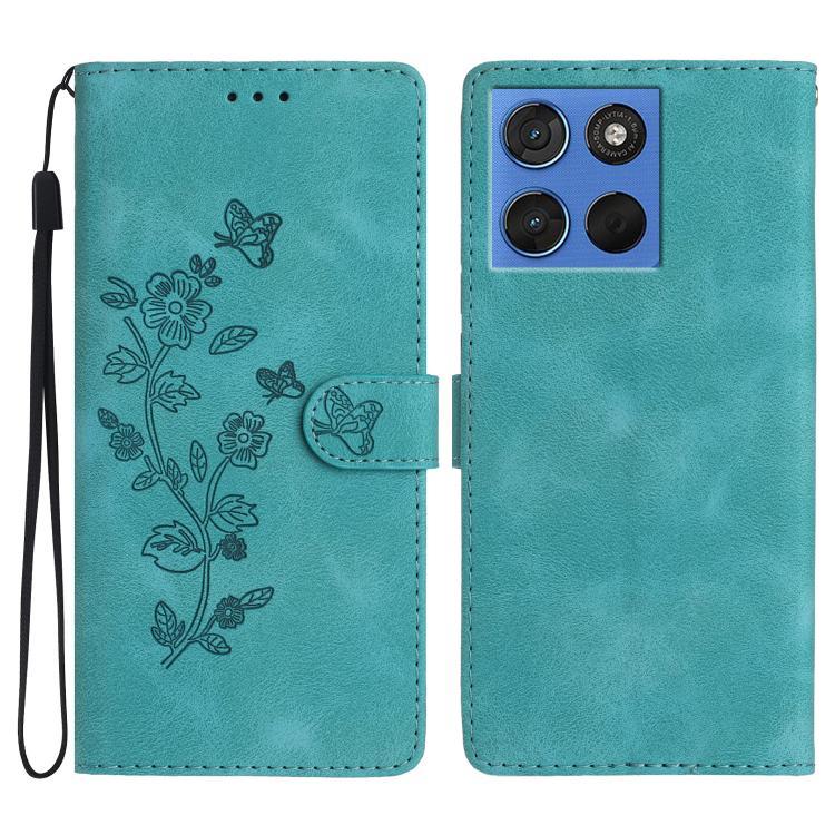 Custodia in pelle con motivo farfalla per Motorola Moto G57 5G