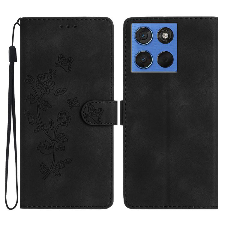 Custodia in pelle con motivo farfalla per Motorola Moto G57 5G