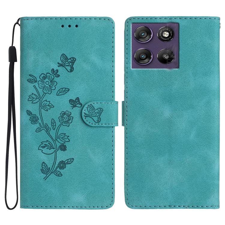 Custodia in pelle con motivo farfalla per Motorola Moto G57 5G