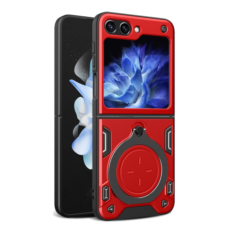 Custodia per telefono con supporto magnetico CD Texture, For Samsung Galaxy Z Flip7, For Samsung Galaxy Z Flip5