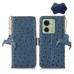 Custodia portafoglio in vera pelle per Motorola Moto G14