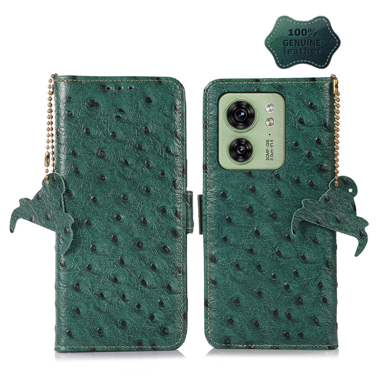 Custodia portafoglio in vera pelle per Motorola Moto G14