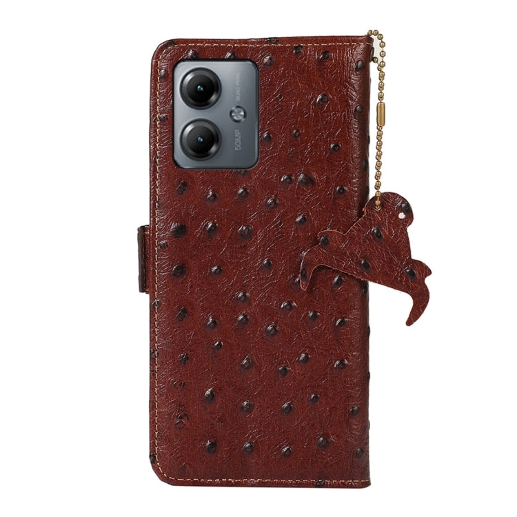 Custodia portafoglio in vera pelle per Motorola Moto G14