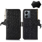 Custodia portafoglio in vera pelle per Motorola Moto G14