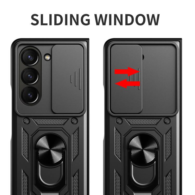 Cover per fotocamera scorrevole Design Custodia per telefono in TPU + PC, For Samsung Galaxy Z Fold7, For Samsung Galaxy Z Fold6, For Samsung Galaxy Z Fold5