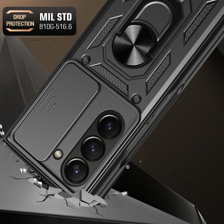 Cover per fotocamera scorrevole Design Custodia per telefono in TPU + PC, For Samsung Galaxy Z Fold7, For Samsung Galaxy Z Fold6, For Samsung Galaxy Z Fold5