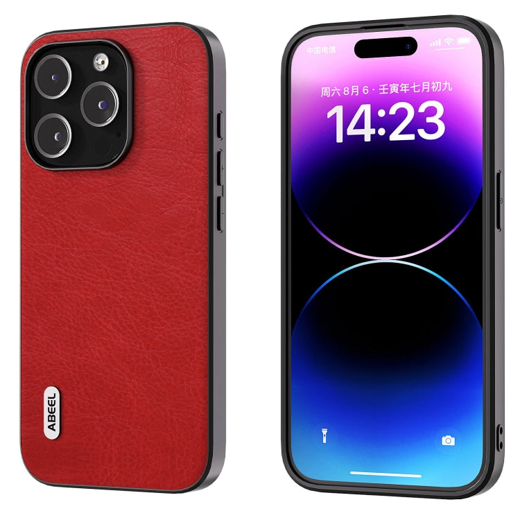Custodia PU ABEEL Litchi per iPhone 14 Pro e Pro Max