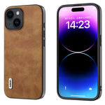 Custodia PU ABEEL Retro Litchi per iPhone 15 e 14