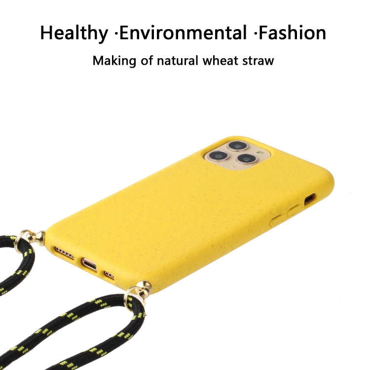 Custodia in paglia di grano TPU con cordino per iPhone 15