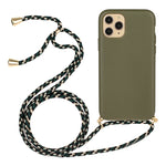 Custodia in paglia di grano TPU con cordino per iPhone 15