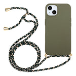 Custodia in paglia di grano TPU con cordino per iPhone 15