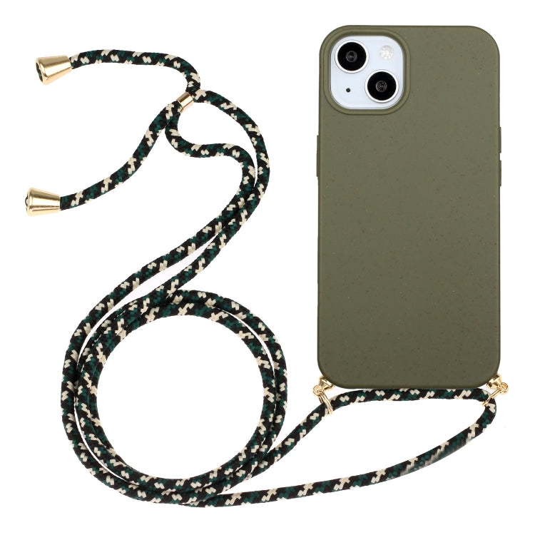 Custodia in paglia di grano TPU con cordino per iPhone 15