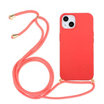 Custodia in paglia di grano TPU con cordino per iPhone 15