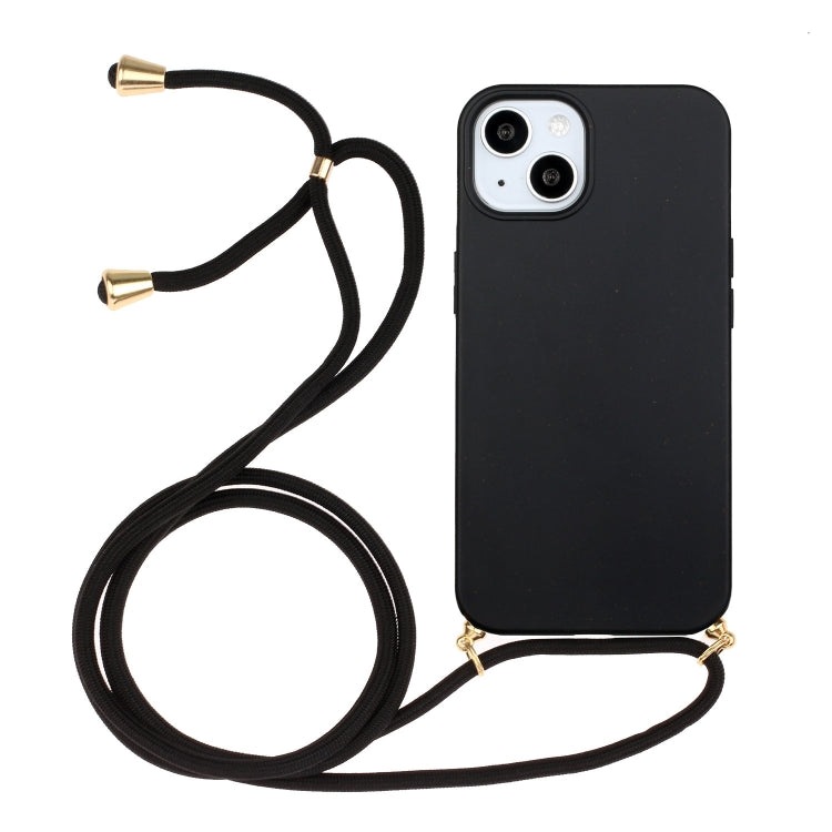 Custodia in paglia di grano TPU con cordino per iPhone 15