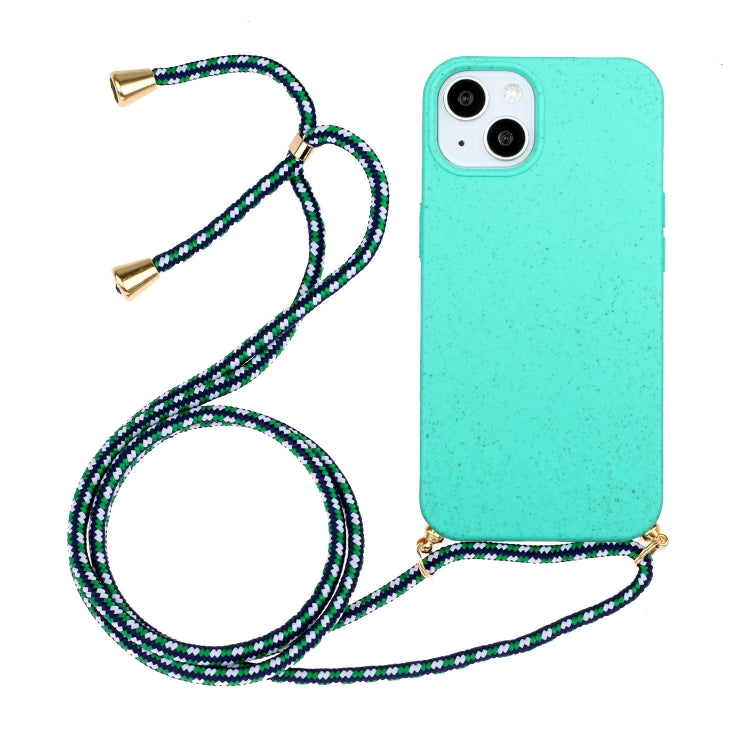 Custodia in paglia di grano TPU con cordino per iPhone 15