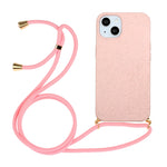 Custodia in paglia di grano TPU con cordino per iPhone 15