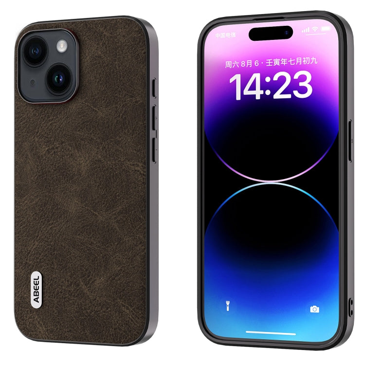 Custodia ABEEL Litchi Texture per iPhone 15 e 14