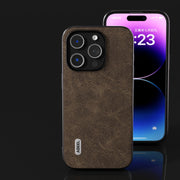 Custodia Litchi per iPhone 14 Pro e Pro Max