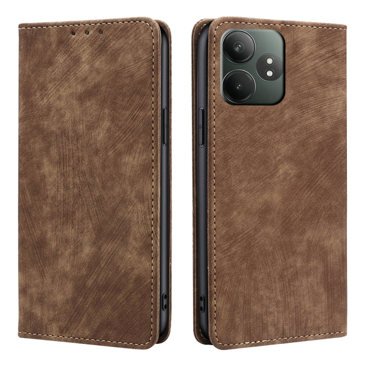 Custodia portafoglio in pelle per Realme C61 con blocco RFID