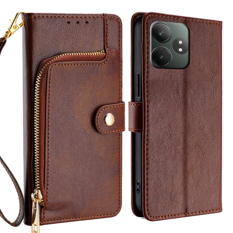 Custodia in pelle con cerniera per Realme C75 4G e 14x 5G