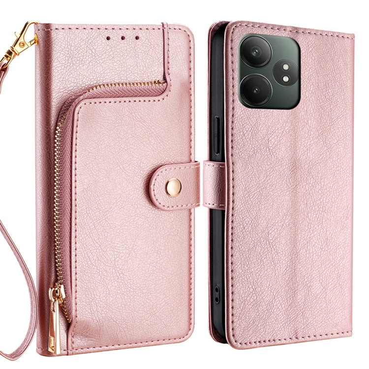 Custodia in pelle con cerniera per Realme C75 4G e 14x 5G