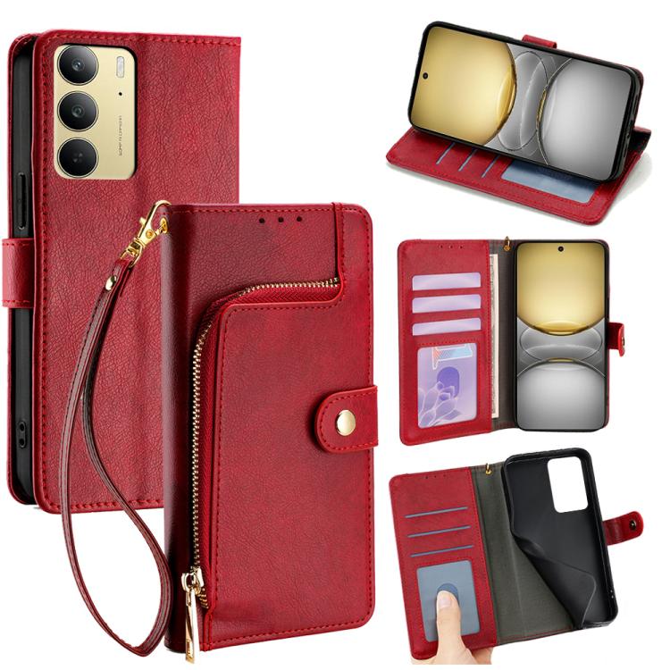 Custodia in pelle con cerniera per Realme C75 4G e 14x 5G