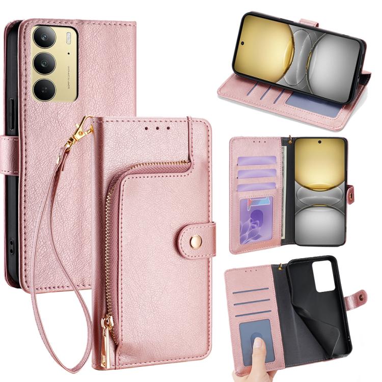 Custodia in pelle con cerniera per Realme C75 4G e 14x 5G