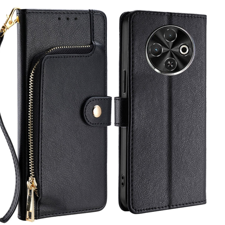 Custodia in pelle con cerniera per Tecno Spark 40 Pro+ 4G