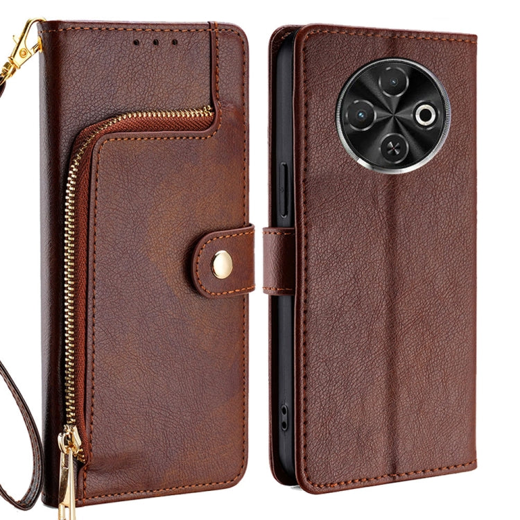 Custodia in pelle con cerniera per Tecno Spark 40 Pro+ 4G