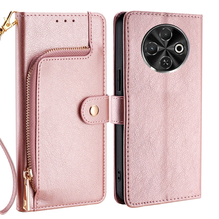 Custodia in pelle con cerniera per Tecno Spark 40 Pro+ 4G